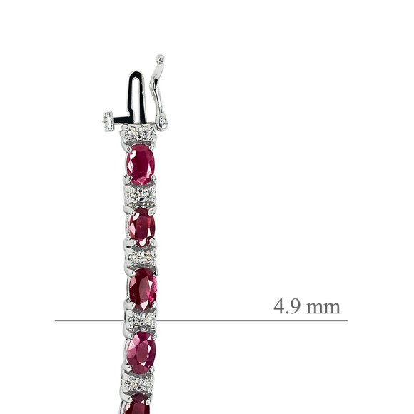 14K White Gold 12.50 Ct. tw. Ruby and Diamond Bracelet - Picture 3 of 3